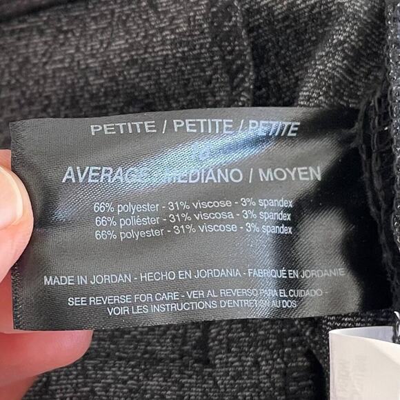 Gloria Vanderbilt Stretch Black Plaid Pull On Straight Leg Mid-High Rise Pants - Picture 8 of 15